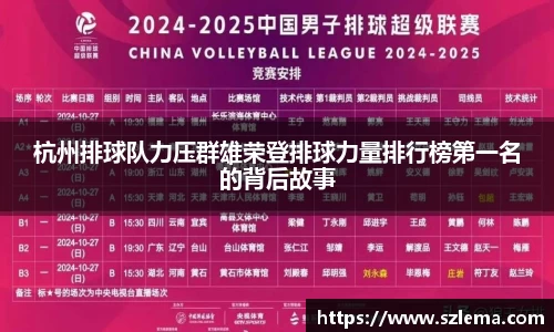 杭州排球队力压群雄荣登排球力量排行榜第一名的背后故事